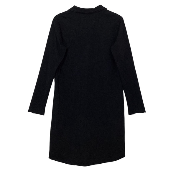 Frank & Eileen Nicole Henley Dress Size M Black Jersey Knit Cotton Vneckline - Picture 6 of 10